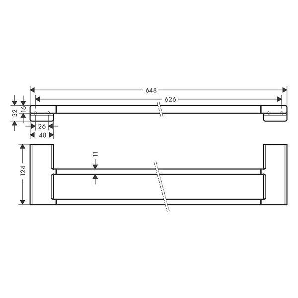 ADDSTORIS тримач рушника подвійний, колір чорний матовий HANSGROHE 41743670 41743670 фото