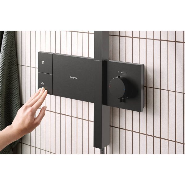 RAINDANCE ALIVE Q душова система Showerpipe 210/340, 1jet, з термостатом, шліфованний чорний хром Hansgrohe 24580340 24580340 фото