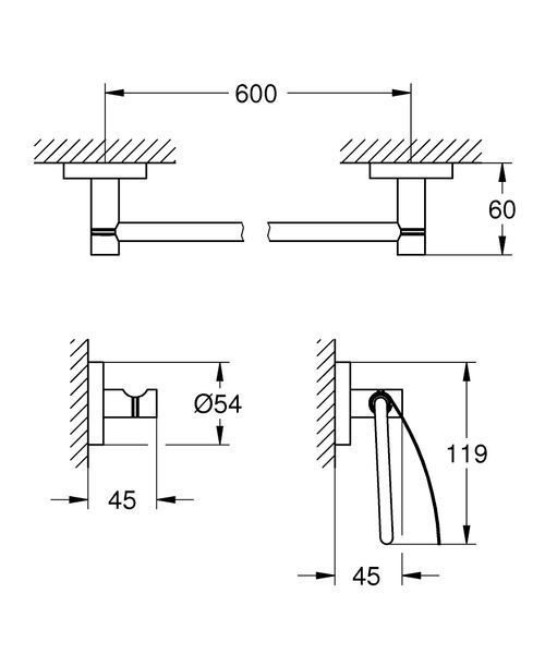Essentials Набор аксессуаров (3 предмета) Grohe 40775001 40775001 фото