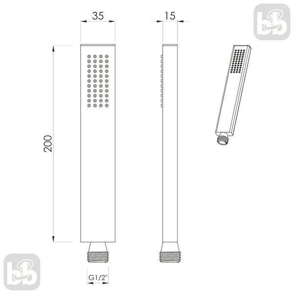 Imprese Grafiky (графіт мат). Лійка Стік ручний душ (латунь). ZMK042307027 ZMK042307027 фото