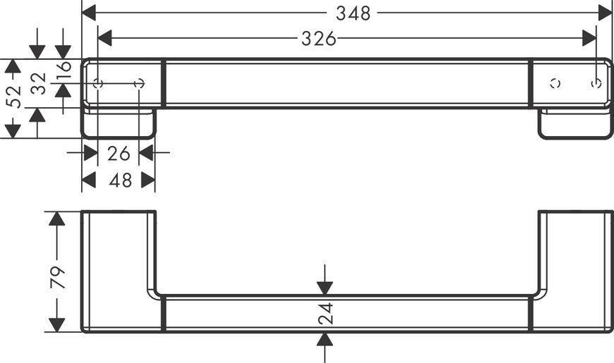 ADDSTORIS поручень, чорний матовий HANSGROHE 41744670 41744670 фото