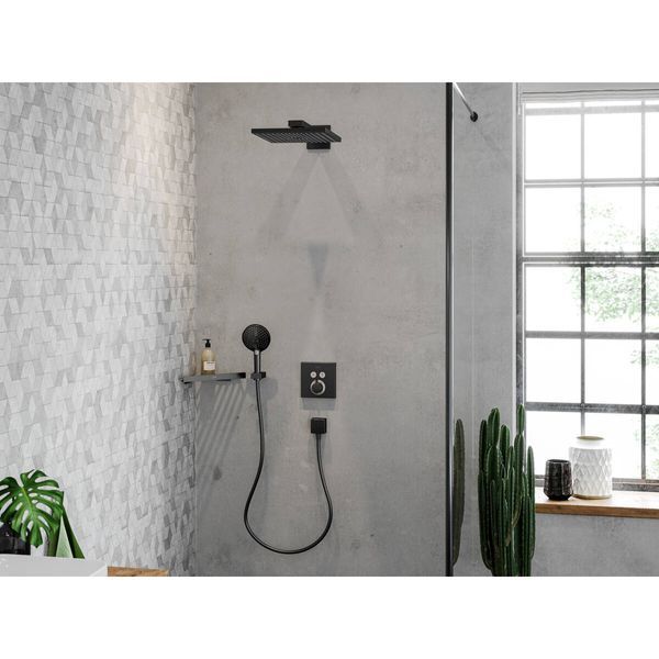 Raindance E Верхнiй душ 300 Air 1jet, з тримачем 390 мм, шлiфований чорний хром HANSGROHE 26238340 26238340 фото