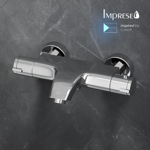 Imprese Kucera хром. Смеситель для ванны с термостатом: 158мм, латунь. f03203401AB 93780 фото