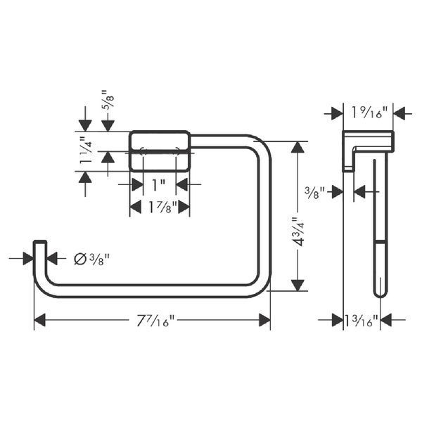 ADDSTORIS тримач для рушникiв у формi кiльця, колiр бiлий матовий HANSGROHE 41754700 41754700 фото
