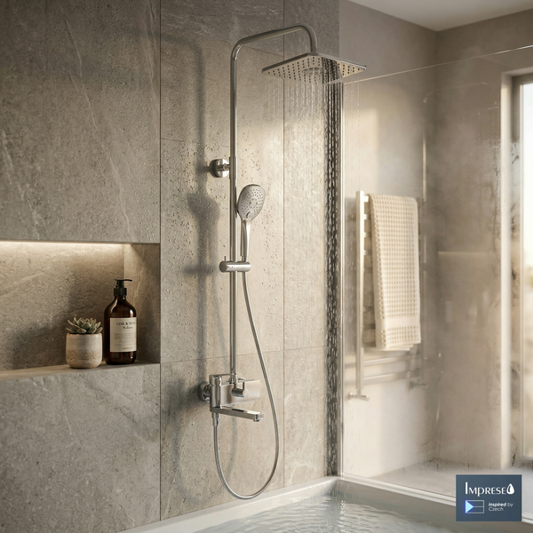 Imprese Loreta хром. Душова система Колонна Showerpipe, змішувач для ванни. t03004301SQ 93349 фото