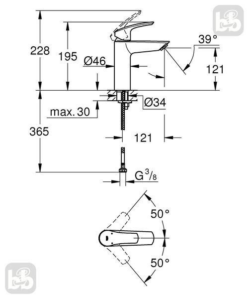 Матовий чорний Змішувач для умивальника розмір M, Grohe Eurosmart New 233242433 233242433 фото