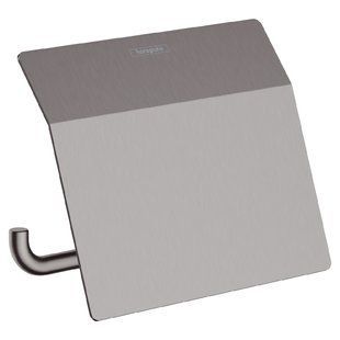 ADDSTORIS тримач туалетного паперу з кришкою, шліфованний чорний хром HANSGROHE 41753340 41753340 фото