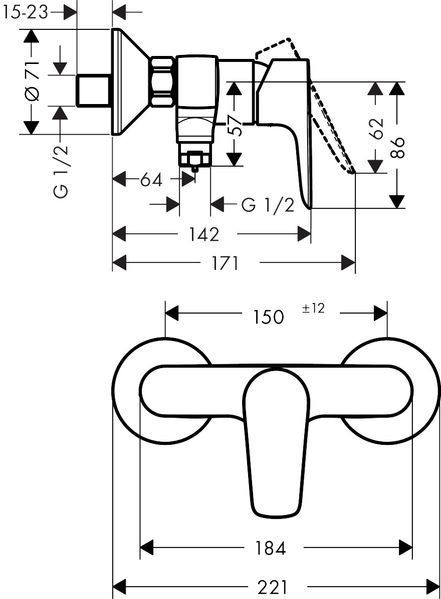 TALIS E змішувач для душу, одноважільний ,шліфованна бронза HANSGROHE 71760140 71760140 фото