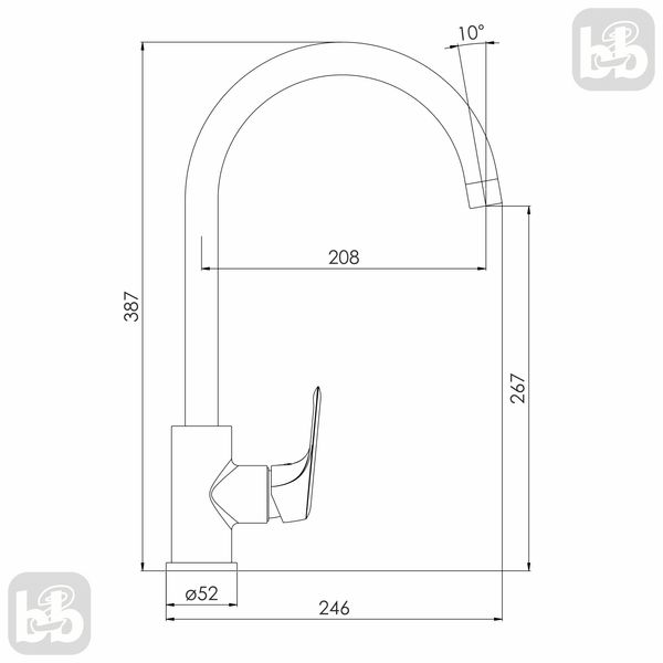 Високий Змішувач для кухні хром Imprese Orlik f03409401CA f03409401CA фото