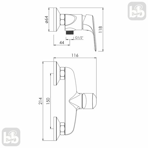 Смеситель для душа хром Imprese Orlik f03309401CA f03309401CA фото