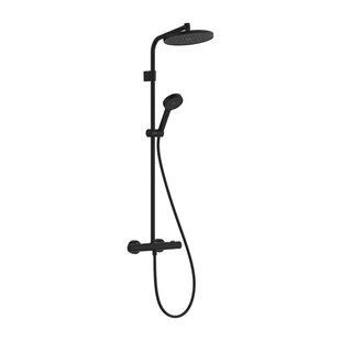 ACTIVERA S 240 1jet EcoSmart Showerpipe душова система з термостатом, чорний матовий HANSGROHE 28078670 28078670 фото