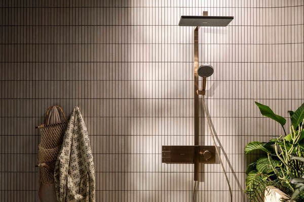 RAINDANCE ALIVE Q Showerpipe душова система 210/340 2jet, з термостатом, шліфованна бронза HANSGROHE 24590140 24590140 фото