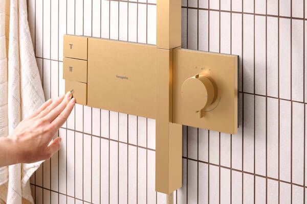 RAINDANCE ALIVE Q Showerpipe душова система 210/340 2jet, з термостатом, шліфованна бронза HANSGROHE 24590140 24590140 фото