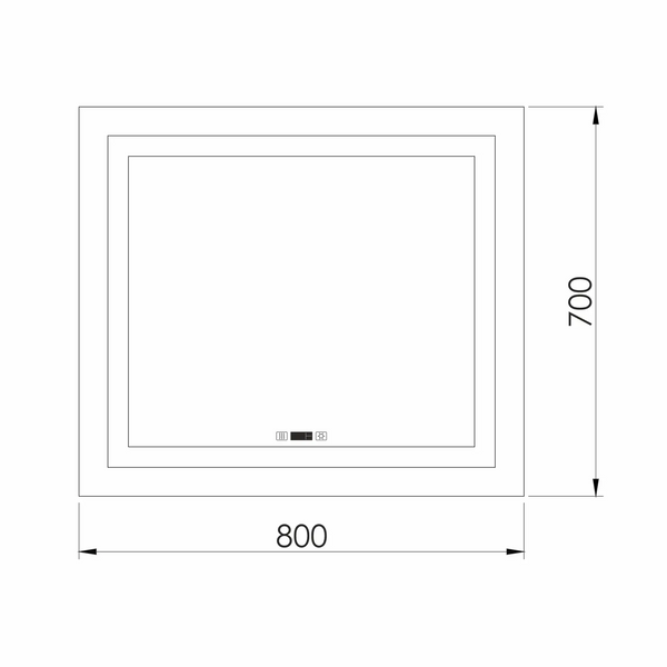 Дзеркало 70x80 з підсвіткою, підігрівом, годинником, Imprese KARLOV m08607600MD m08607600MD фото