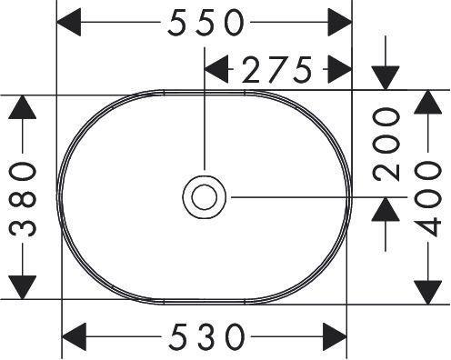 XUNIVA U умивальник 55*40см без отв, без переливу HANSGROHE 60166450 60166450 фото