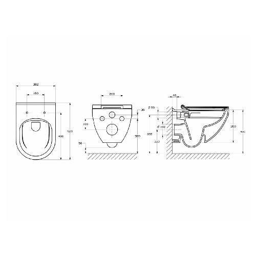Набір інсталяційний:HEBE Round Rimless підвісний унітаз, з сидінням Slim slow closing+RAPID SL 3в1 інсталяц. система для підв. унітазу, б/прокладки ROCA A34H138000+38772001 A34H138000+38772001 фото