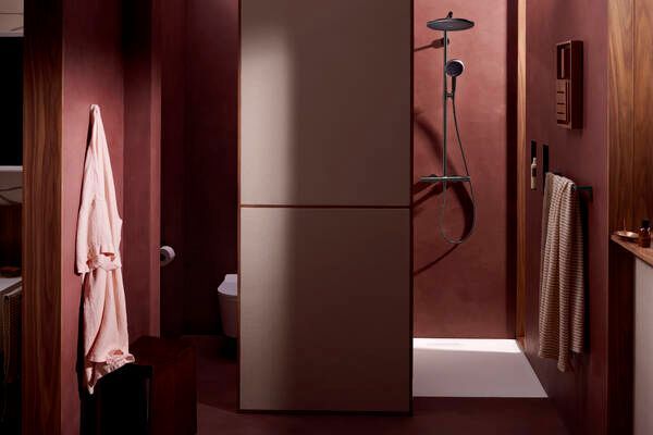 RAINDANCE ALIVE S PURO Showerpipe душова система 300 1jet, з термостатом, шліфованний чорний хром HANSGROHE 24592340 24592340 фото