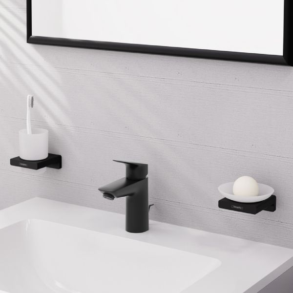 LOGIS змішувач для умивальника 100, одноважільний, колір чорний матовий HANSGROHE 71100670 71100670 фото