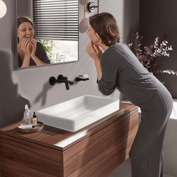 VIVENIS змішувач для умивальника на 2 отв, чорний матовий HANSGROHE 75050670 75050670 фото