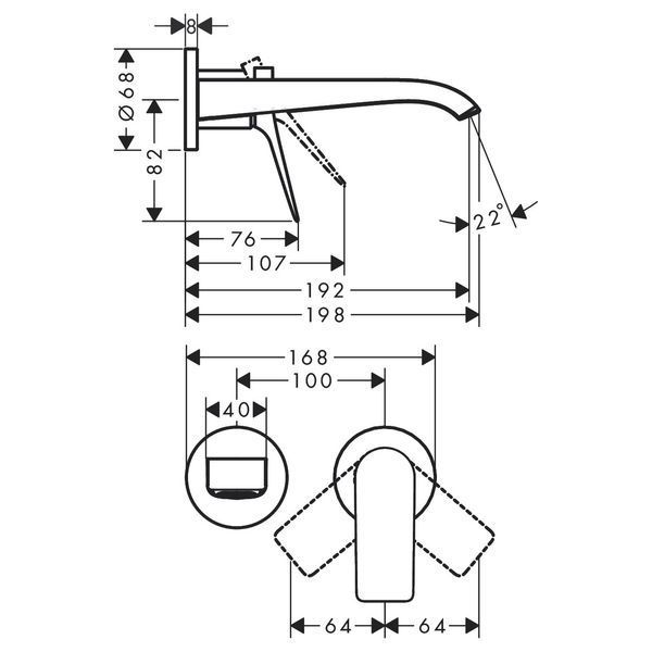 VIVENIS змішувач для умивальника на 2 отв, чорний матовий HANSGROHE 75050670 75050670 фото