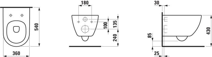 PRO X Rimless/Silent Flush підвісний унітаз, в комплекті з сидінням slow closing, білий LAUFEN H8668600000001 H8668600000001 фото
