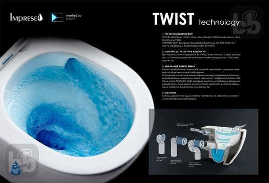 Компакт унитаз пристенный Imprese VLTAVA TWIST с06509603TW