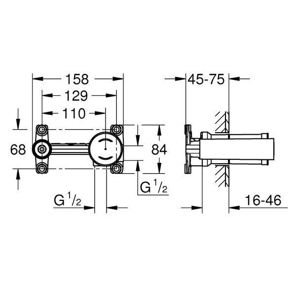 Grohe Прихована частина для змішувачів на 2 отвори Grohe23571000 23571000 фото