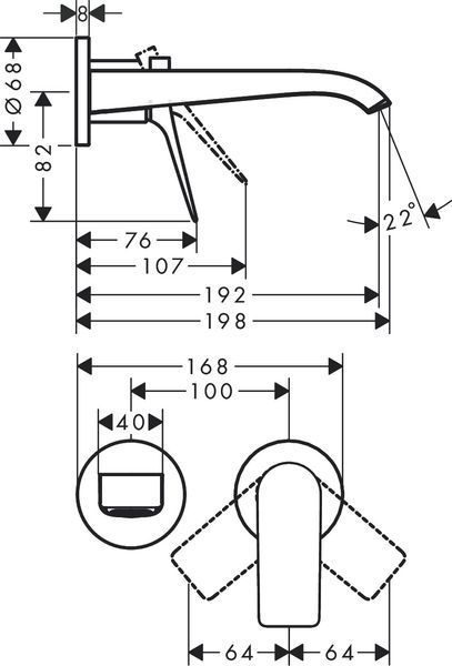 VIVENIS змішувач для умивальника на 2 отв, шліфованний чорний хром HANSGROHE 75050340 75050340 фото