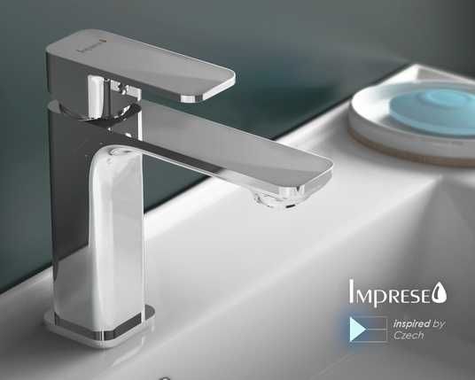 Змішувач для умивальника квадратний хром Imprese Bilovec 05255
