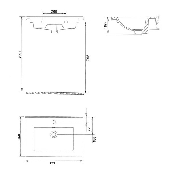 Шафка 65см з умивальником Imprese LORETA f3209W f3209W фото