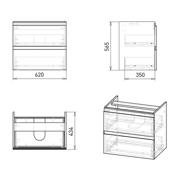 Шафка 65см з умивальником Imprese LORETA f3209W f3209W фото