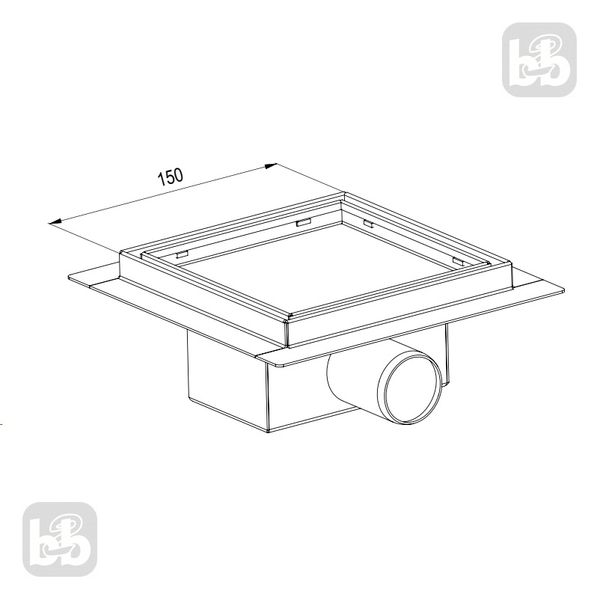 Трап для душу з сухим затвором, гор-й D50, з решіткою під плитку. Imprese i-FLOW S d44150S13 d44150S13 фото